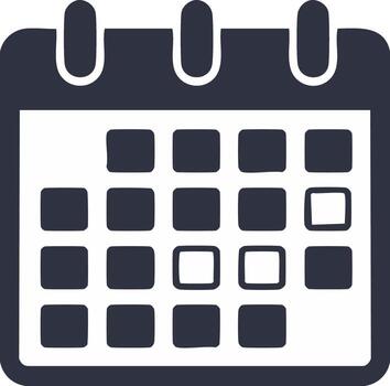 Minimalist calendar icon with selected dates for event planning and time management schedule vector