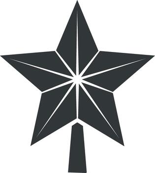 geométrico estrella icono diseño con facetado oscuro gris puntos y base vector