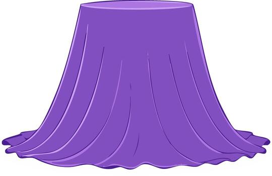 Mysterious round object hidden under a flowing purple silk cloth for a presentation or reveal vector