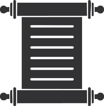 antiguo Desplazarse documento con horizontal líneas y Desplazarse termina vector