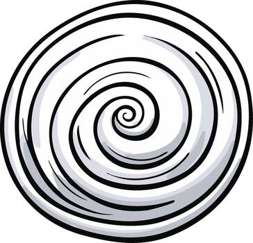 Abstract Swirl Pattern with Black Outline and Gray Shading vector