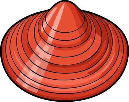 Reddish Orange Seashell Illustration Marine Bivalve Mollusk Shell Graphic Element vector
