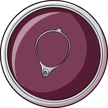 Close up top view of soda can lid in a flat design vector