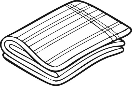 Folded checkered fabric with neat lines and rounded edges vector