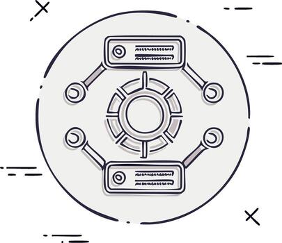 Schematic Diagram Network Configuration Showing System Connections vector
