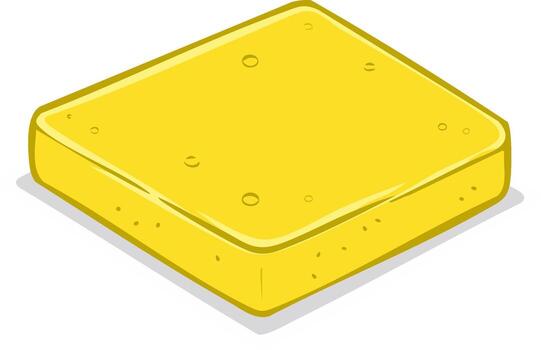 Isometric view of a yellow, square cheese cracker vector