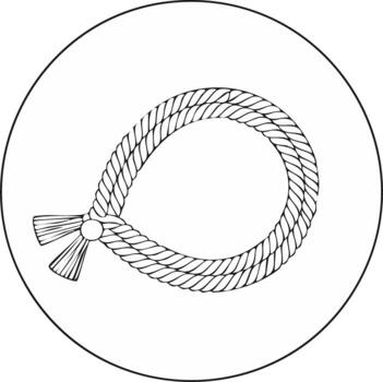 Monochrome drawing of a rope lasso inside of a circle frame vector