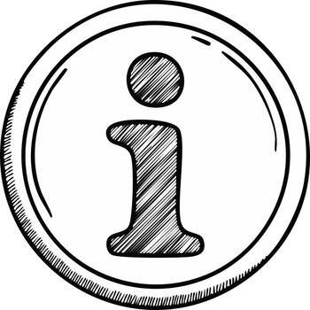 Information sketch icon in circular frame black and white with hatched lines for guidance and support vector