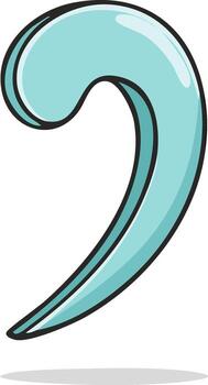 Aqua Curve Form Illustration Playful Modern Design Graphic Element vector