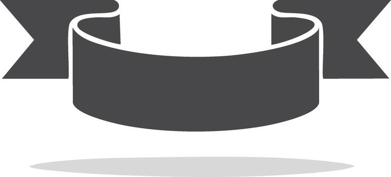 Curved Banner Shape with Folded Edges and Pointed Ends vector