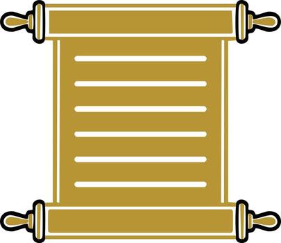 Ancient scroll with horizontal lines on a white background art vector