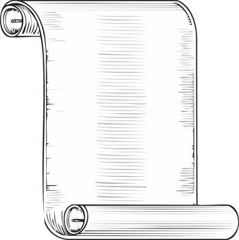 Antique Scroll Paper Illustration Unrolled Blank Message Design Texture vector