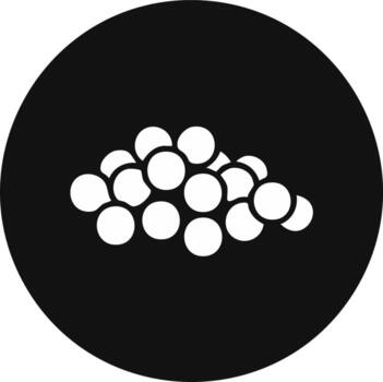 Elegant Black Circle Featuring a Cluster of White Spheres Forming a Grape Shape vector