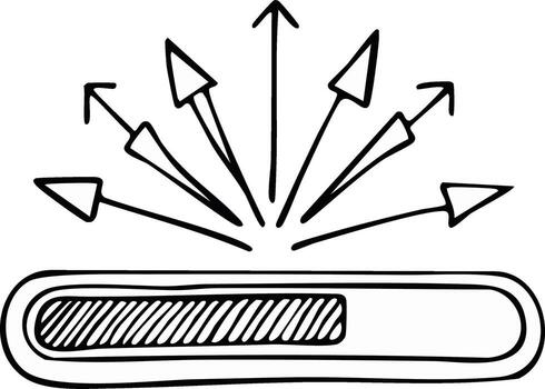 Progreso bar con flechas yendo hacia arriba representando desarrollo, crecimiento, mejora vector