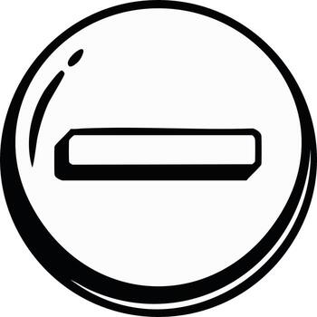 Minus Symbol within a Circle Negative Sign in Round Border Shape vector