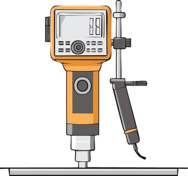 Portable Hardness Tester Illustration Metal Testing Device Measurement Tool vector