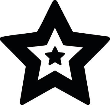 Star Shapes Nested Concentrically Black and White Simple Icon Graphic vector