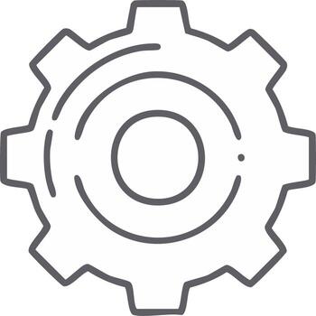 engranaje línea icono para ajustes desarrollo y Progreso símbolo vector