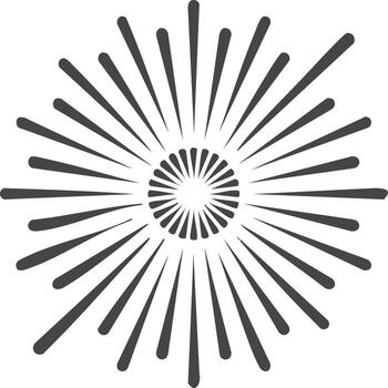 Graphic rays emanating from circular core radiating sunbeams burst symbol vector