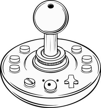 Arcade Game Controller Illustration Retro Style Gaming Console Device vector