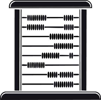 tradicional de madera ábaco con múltiple filas de rosario para contando y cálculo vector