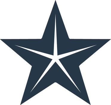 Geometric five pointed star symbol icon with a clean modern design element vector