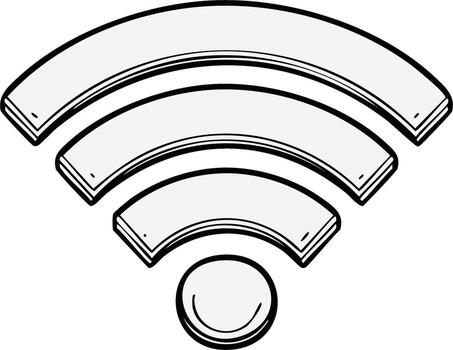 Stylized Wireless Internet Connection Icon Indicating Signals and Network Access vector
