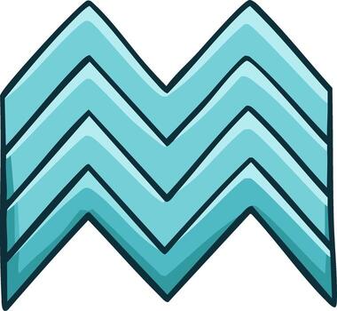 linda turquesa ola modelo icono, resumen geométrico diseño con triangular picos en un blanco antecedentes vector