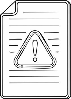 Document with Alert Symbol Illustration Signifying Error or Important Notification vector