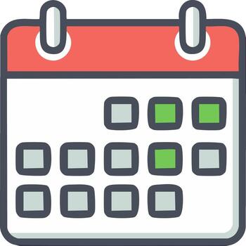 Calendar Icon with Selected Dates, Event Scheduling, Reminder Concepts vector