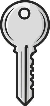 Cartoon Key Icon Security Symbol Access Control Unlock Simple Style vector
