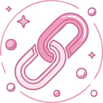 Pink chain illustration with sparkles, concept for connection and links vector