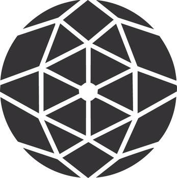 resumen geométrico esfera con hexagonal y triangular segmentos formando un simétrico modelo vector