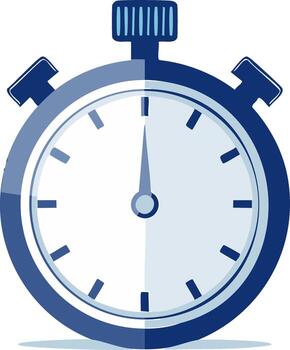 Flat design blue timer measuring speed and precision graphic vector