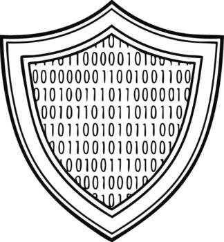 proteger lleno con binario código ilustrando datos proteccion concepto vector