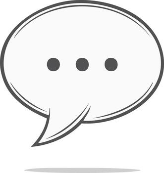 Speech Bubble with Ellipsis Dots for Conversation and Communication vector