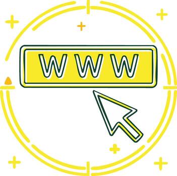 Internet browsing concept with WWW web address bar and cursor pointer icon for online navigation vector