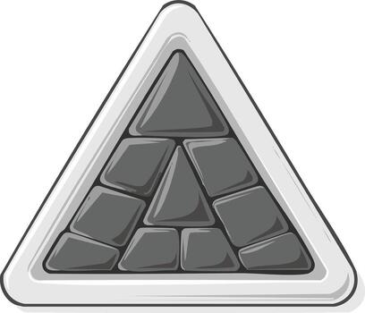 Abstract gray geometric shapes forming an intricate triangle composition structure vector