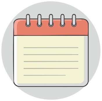 Simple flat icon of a blank lined notepad for organization and planning vector