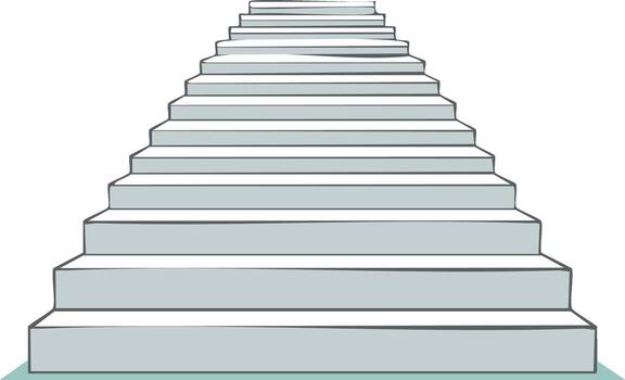 Perspective view of an ascending staircase, a simple illustration symbolizing the path to success and growth vector