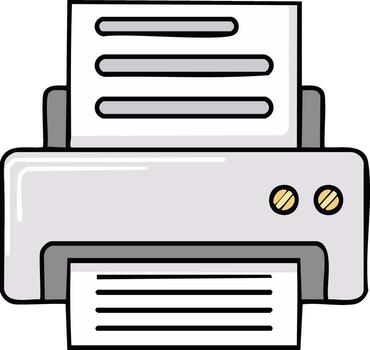 Digital Printer Printing Documents. Office Printing Machine For Business Documents and Paperwork vector