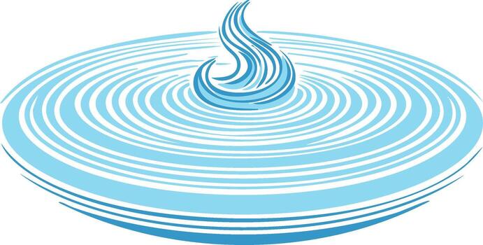 estilizado agua chapoteo creando concéntrico ondas y circular olas resumen gráfico vector