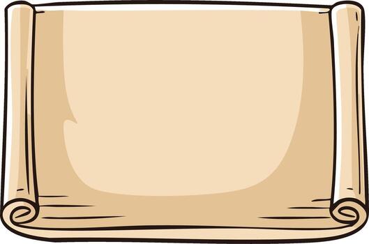 Rolled Parchment Scroll with Blank Space for Text or Design vector