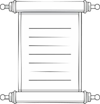 Scroll Illustration Blank Document with Lines for Ancient Manuscript Message vector