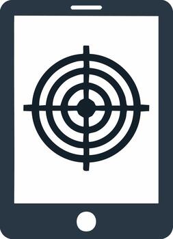 Tablet Device Displaying Target Goal Achievement or Precise Targeting Icon vector