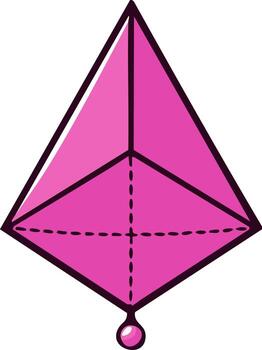 Pink geometric shape with lines and drop abstract illustration vector