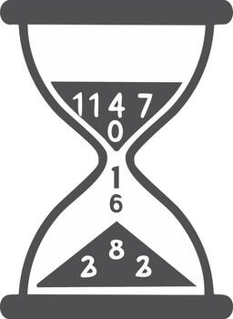 Hourglass with Numbers Measuring Time and Progress Abstract Concept Illustration vector