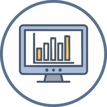 negocio analítica y financiero reporte en computadora pantalla icono vector