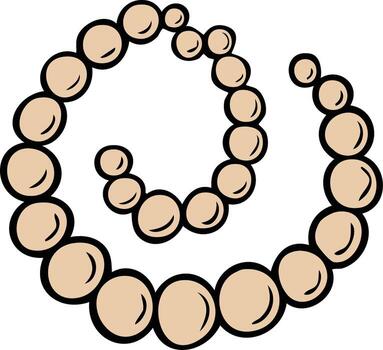 un cuerda de luminoso perlas formas un espiral modelo en un blanco antecedentes vector