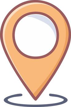 Orange Cartoon Location Pin Icon for GPS Navigation Maps and Travel Destination Pointer vector